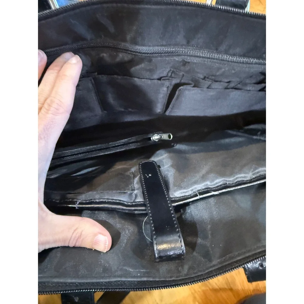 Samsonite Black Faux Leather Laptop Tote Bag Business Briefcase 922765